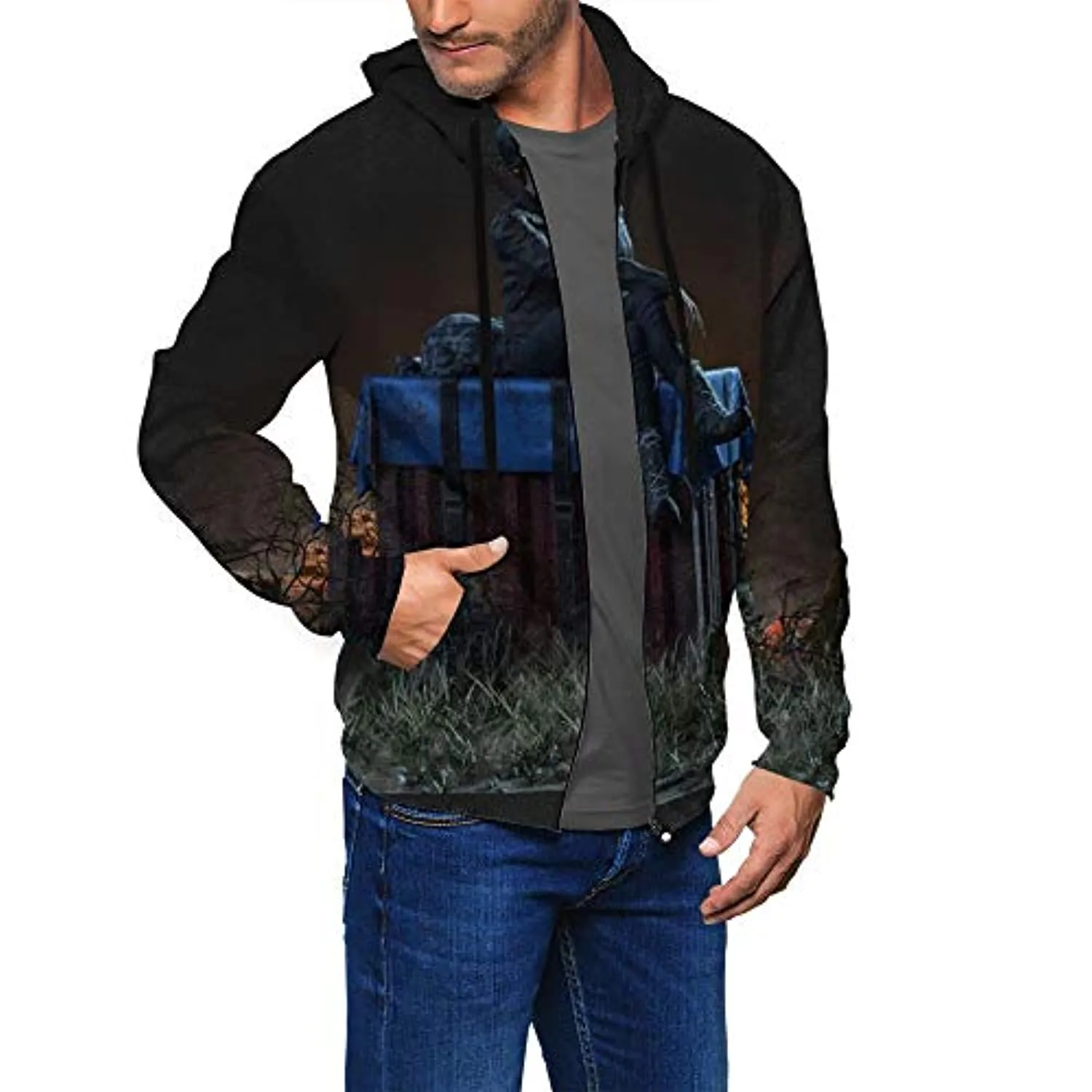 PUBG Hoodies - 3D Print Game Playerunknown's Battlegrounds Supply Crate Zipper Jacket with Pockets