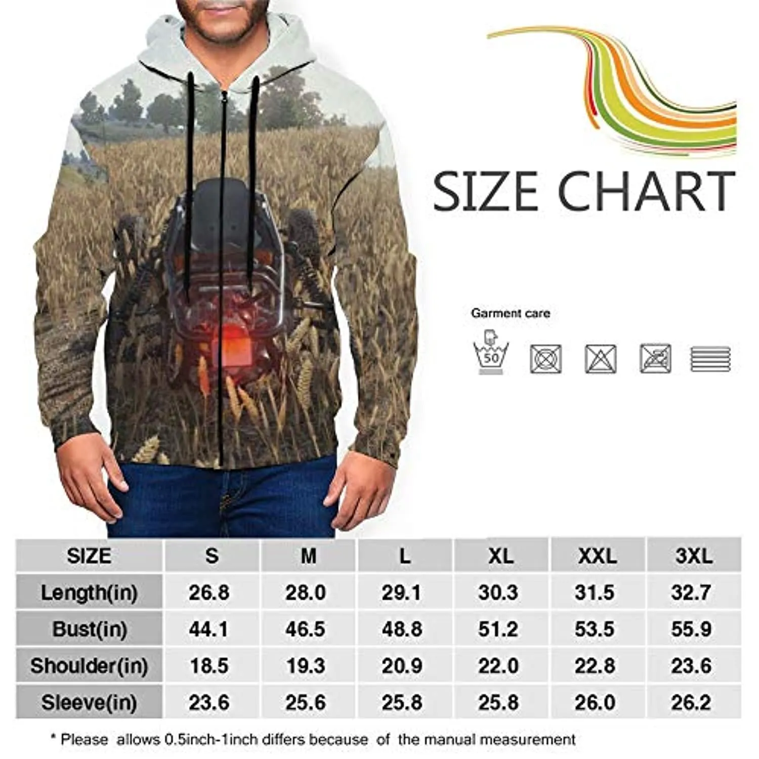 PUBG Hoodies - 3D Print Game Playerunknown's Battlegrounds Vehicle Zipper Jacket with Pockets