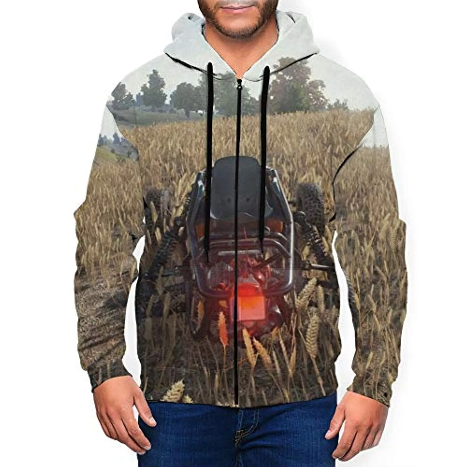 PUBG Hoodies - 3D Print Game Playerunknown's Battlegrounds Vehicle Zipper Jacket with Pockets