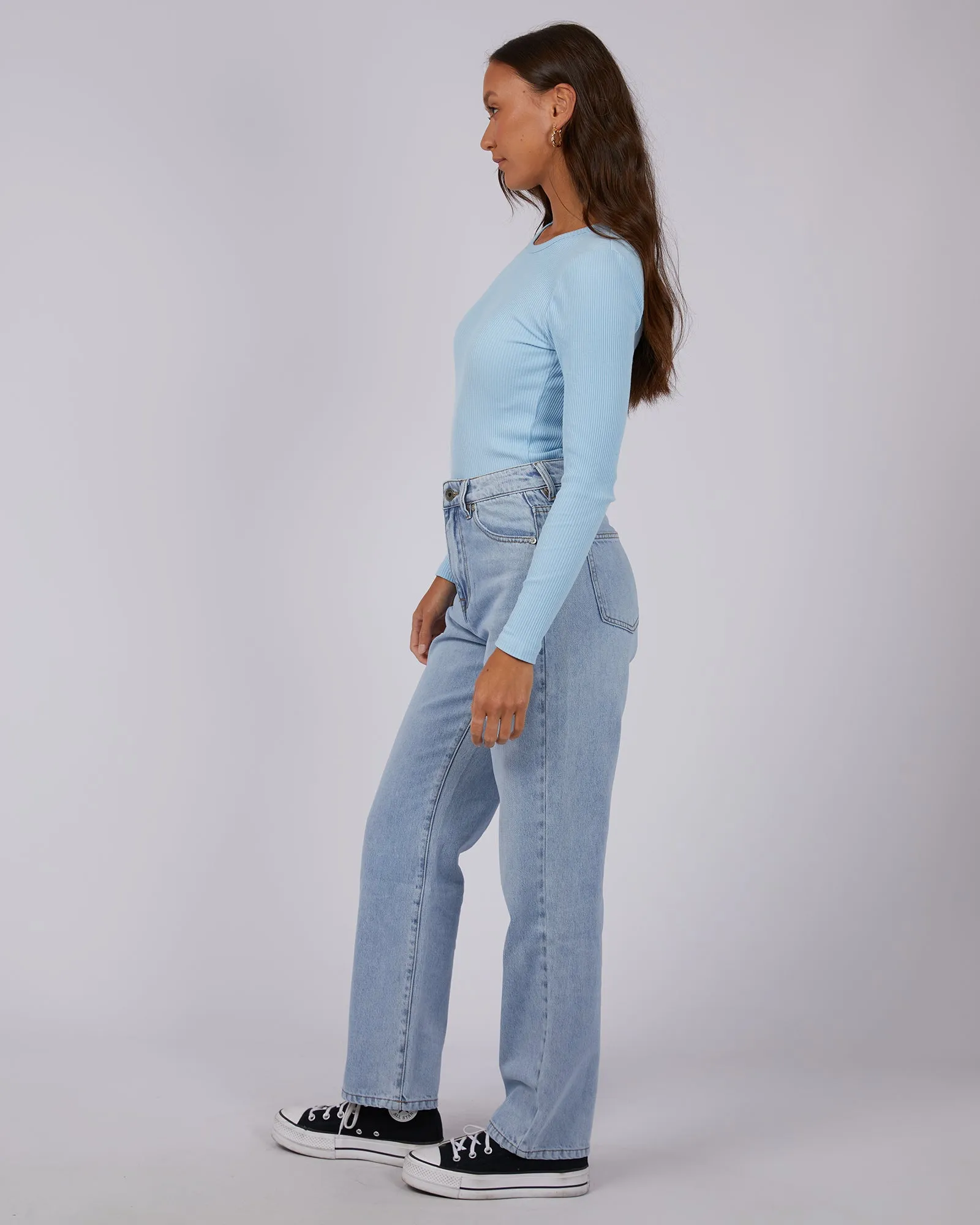 Rib Long Sleeve Sky Blue