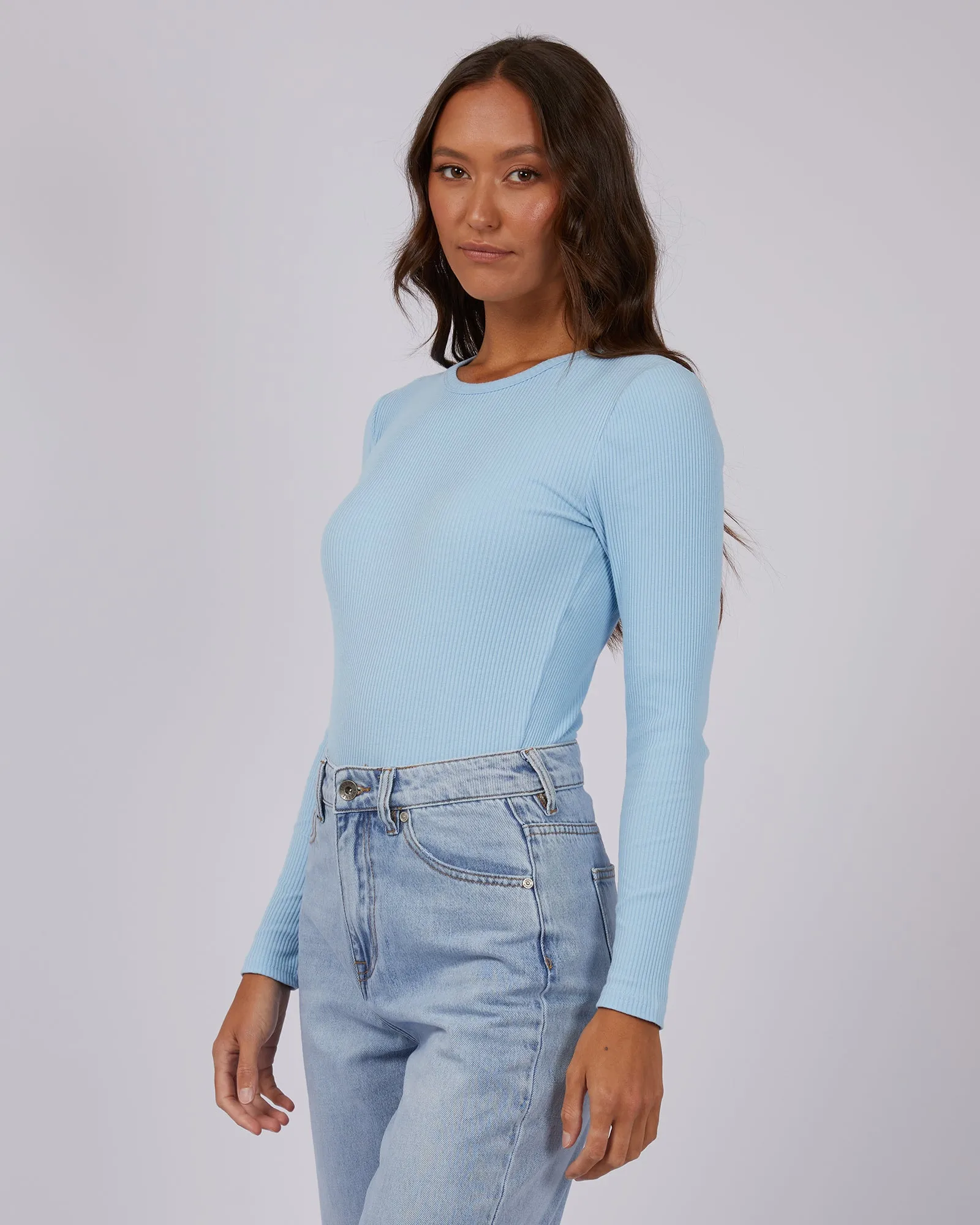 Rib Long Sleeve Sky Blue