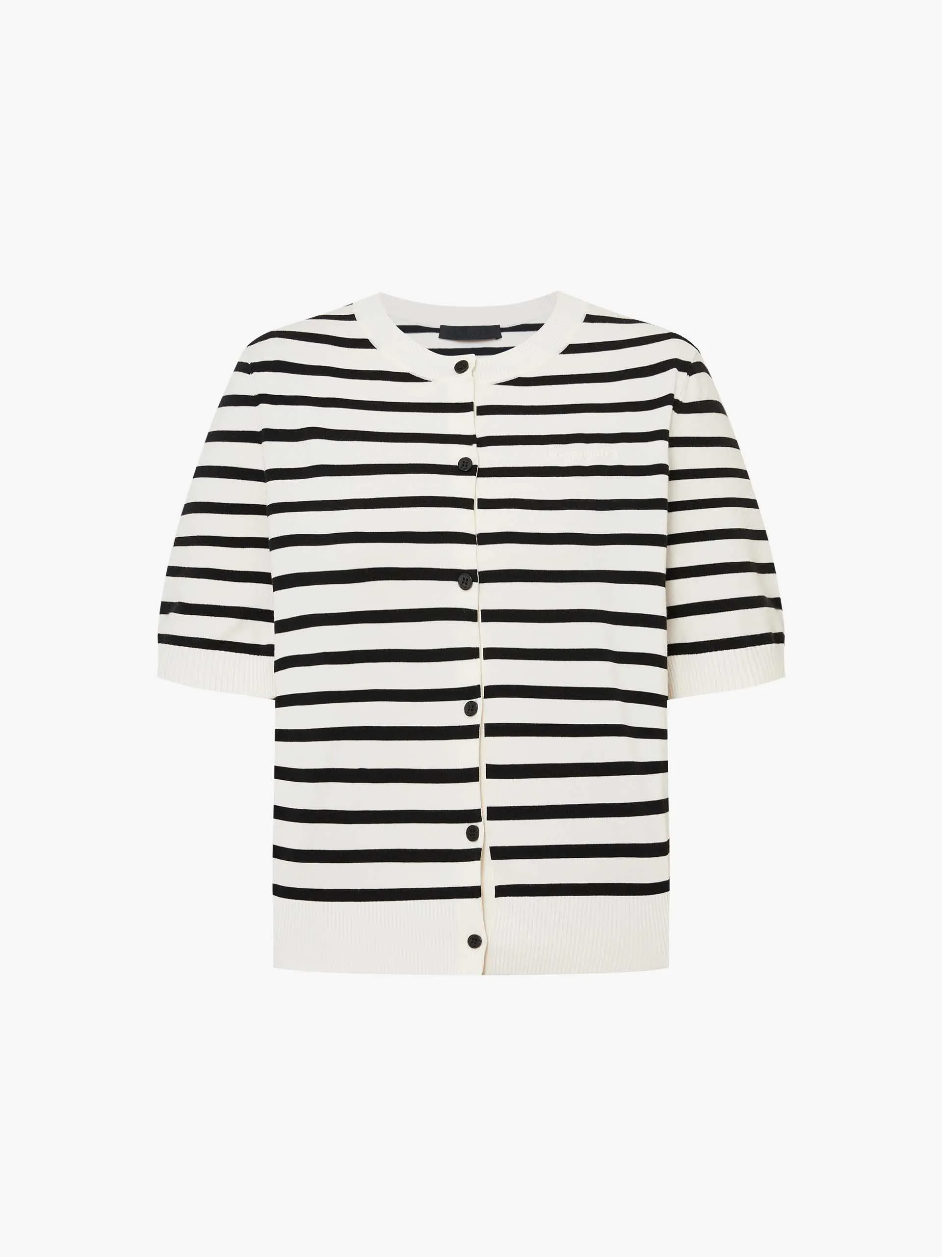 Round Neck Striped Cardigan