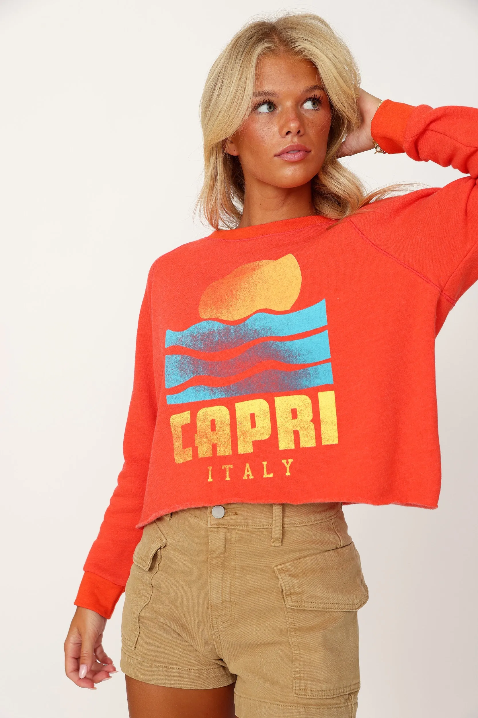 SALE - "Capri" Pullover Crop Sweatshirt