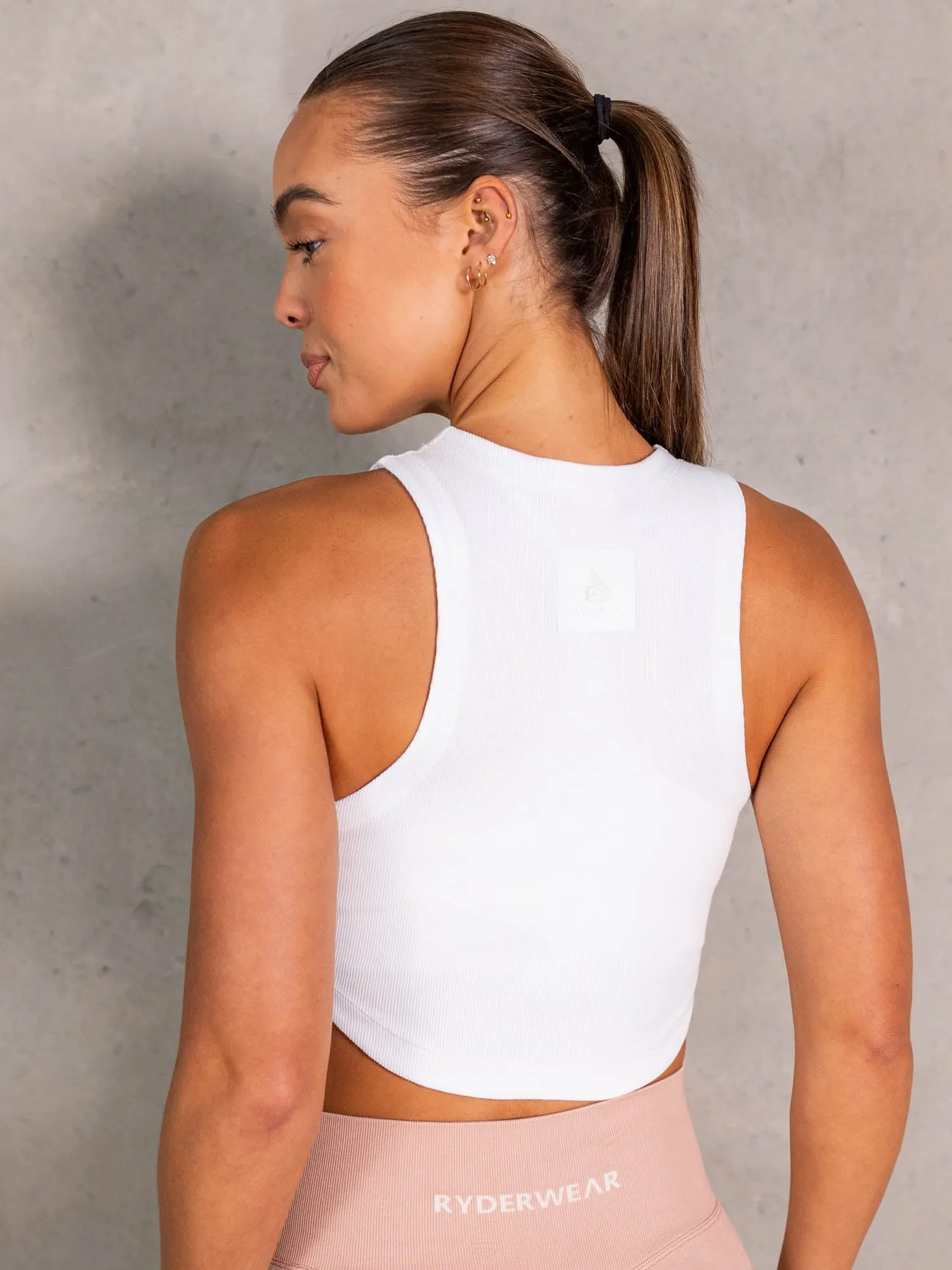 Stride Rib Tank - White