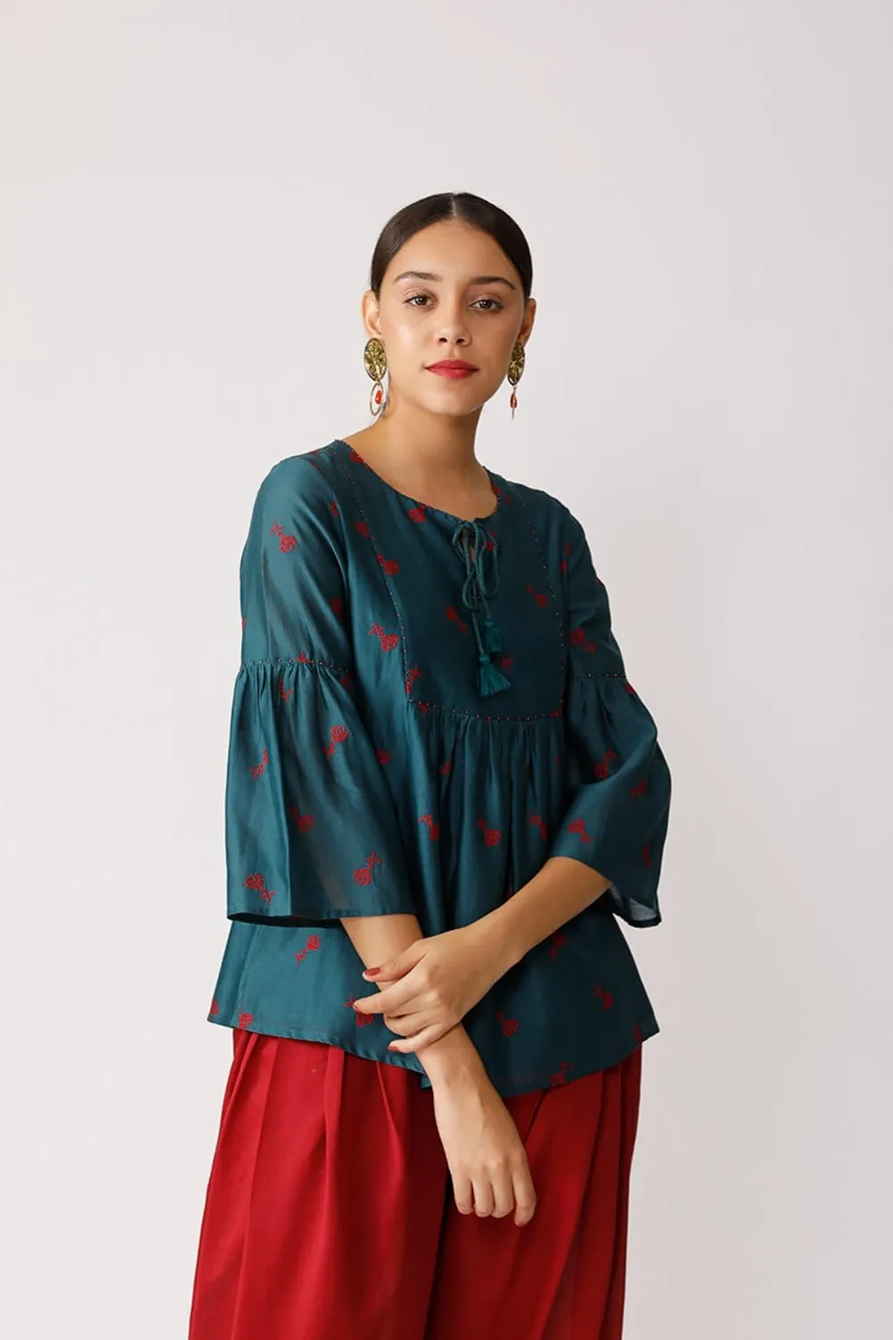 Triffis Embroidered Peasant Top