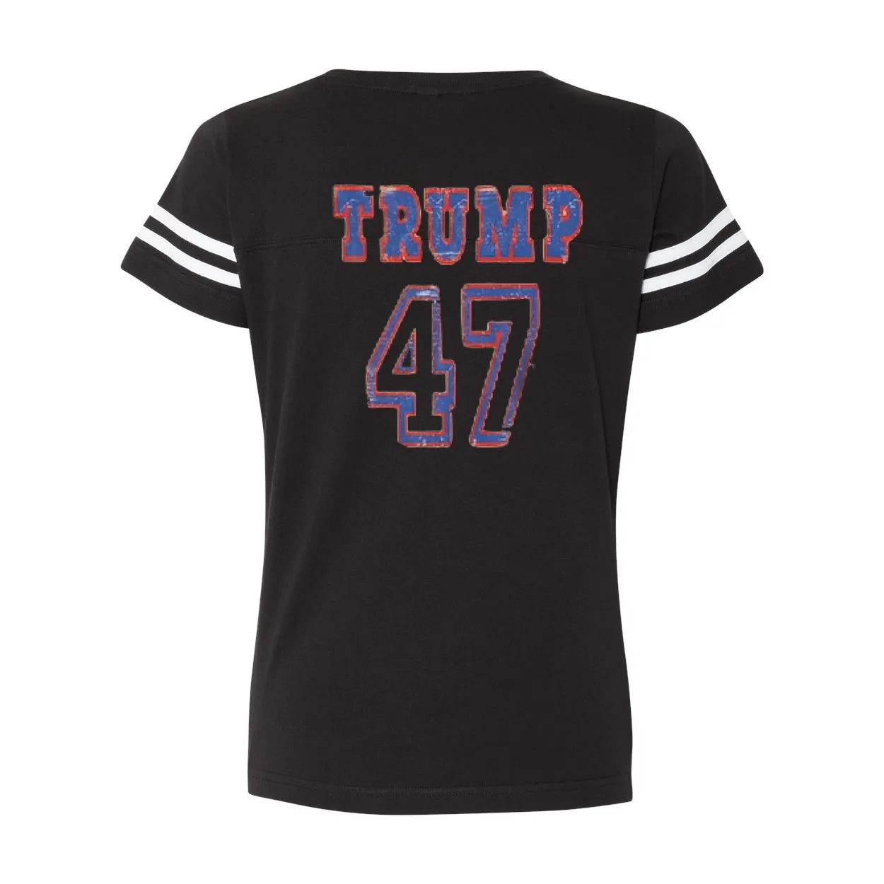 Trump 47 Double Side Printed Women's Football V-Neck T-Shirt