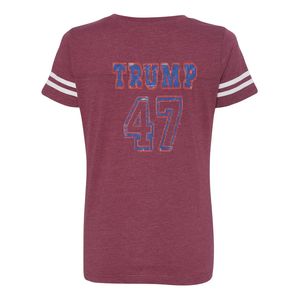 Trump 47 Double Side Printed Women's Football V-Neck T-Shirt