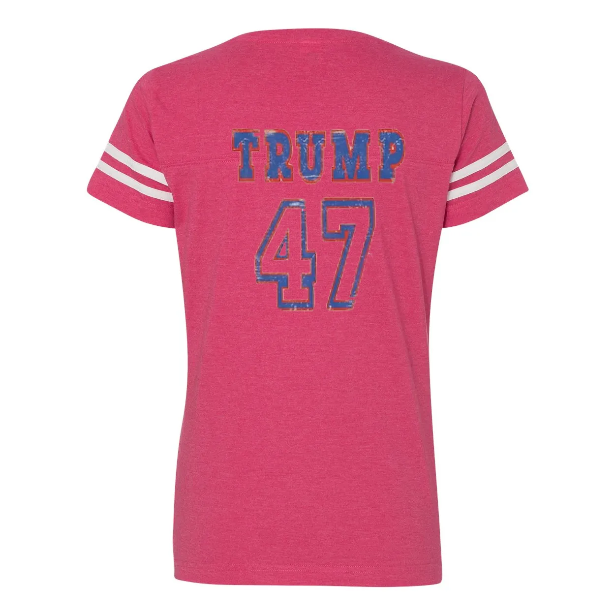 Trump 47 Double Side Printed Women's Football V-Neck T-Shirt