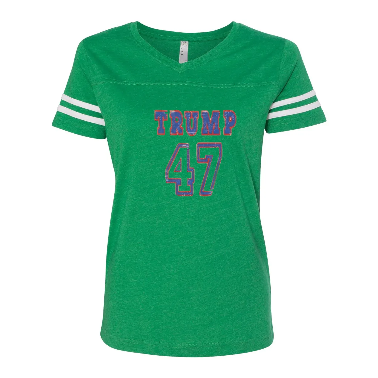 Trump 47 Double Side Printed Women's Football V-Neck T-Shirt