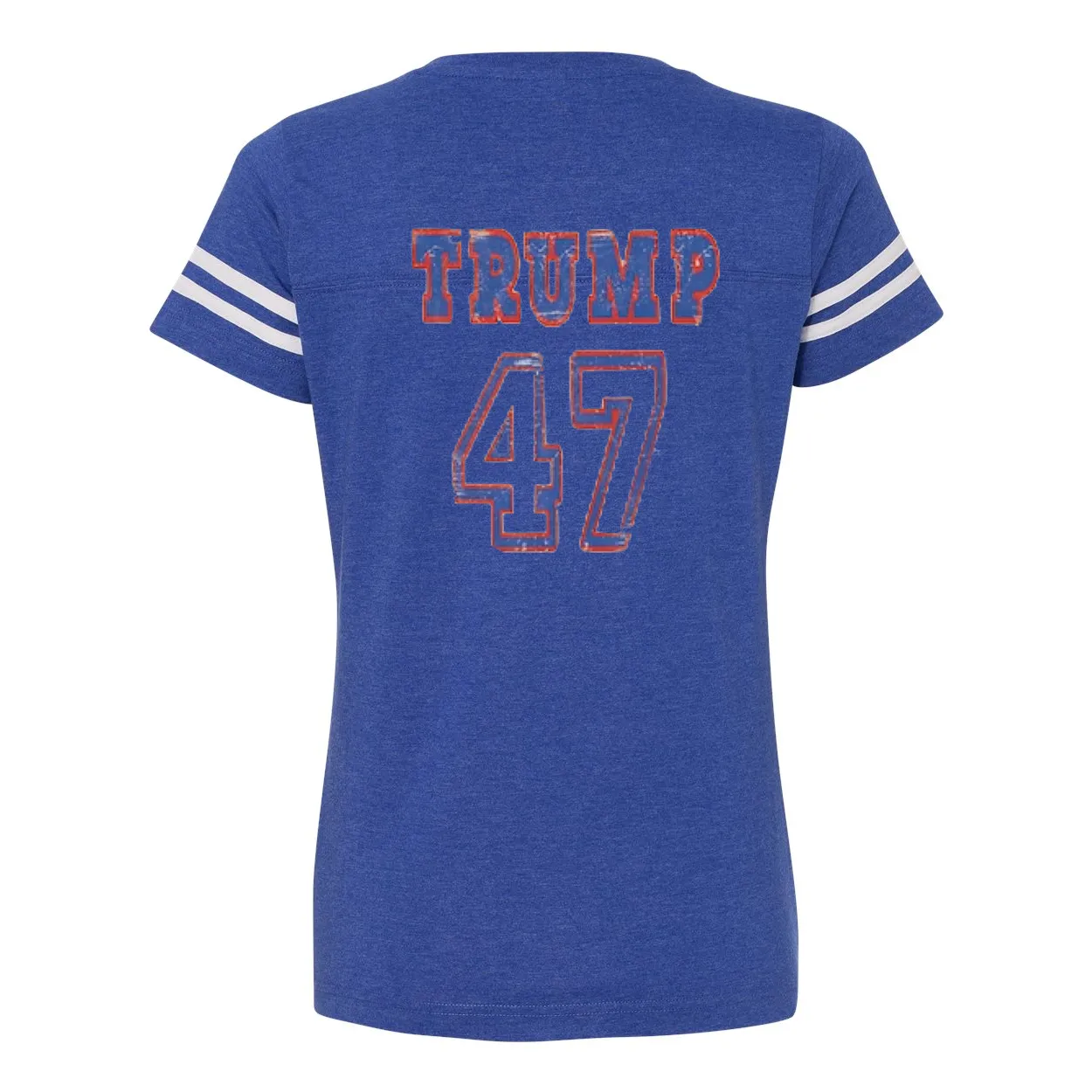 Trump 47 Double Side Printed Women's Football V-Neck T-Shirt