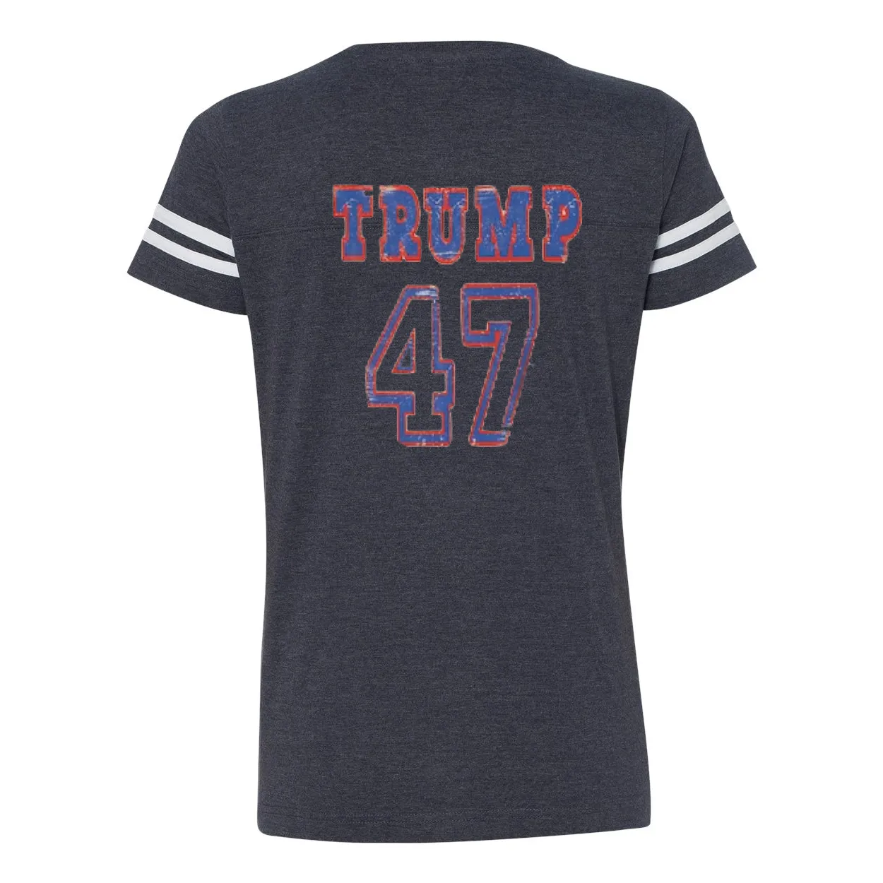 Trump 47 Double Side Printed Women's Football V-Neck T-Shirt