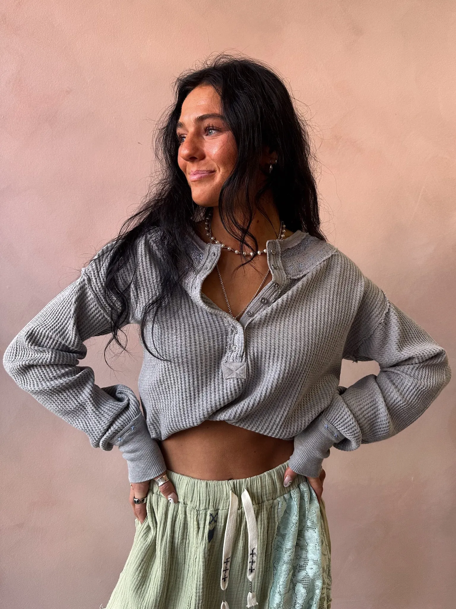 We The Free Holly Henley / Heather Grey Combo