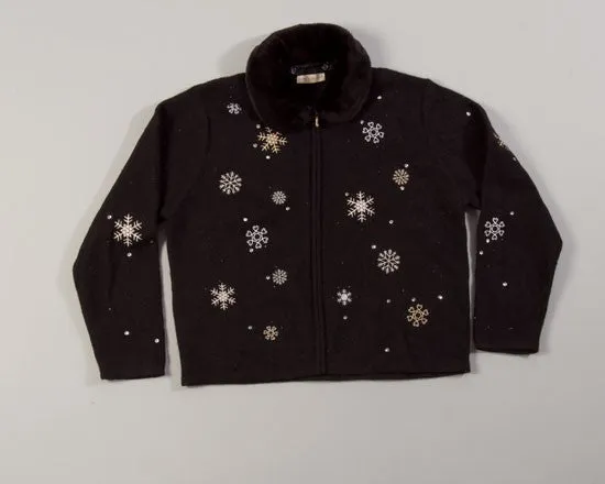 White Flakes-Large Christmas Sweater