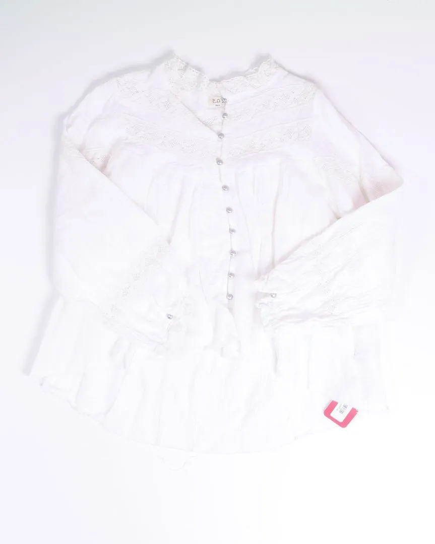 White POL Peasant Top, S