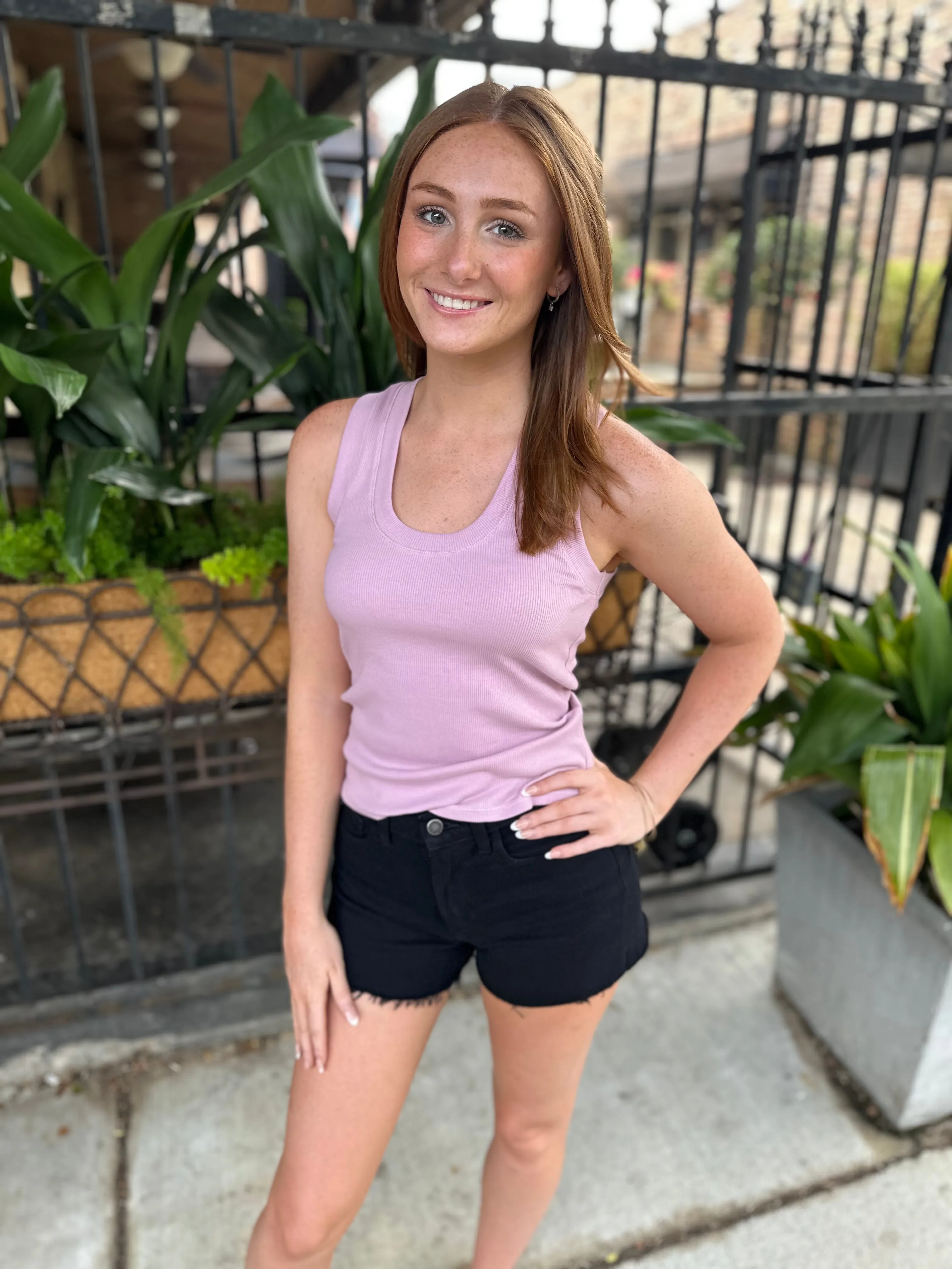 Z Supply Sirena Ribbed Tank- Mauve