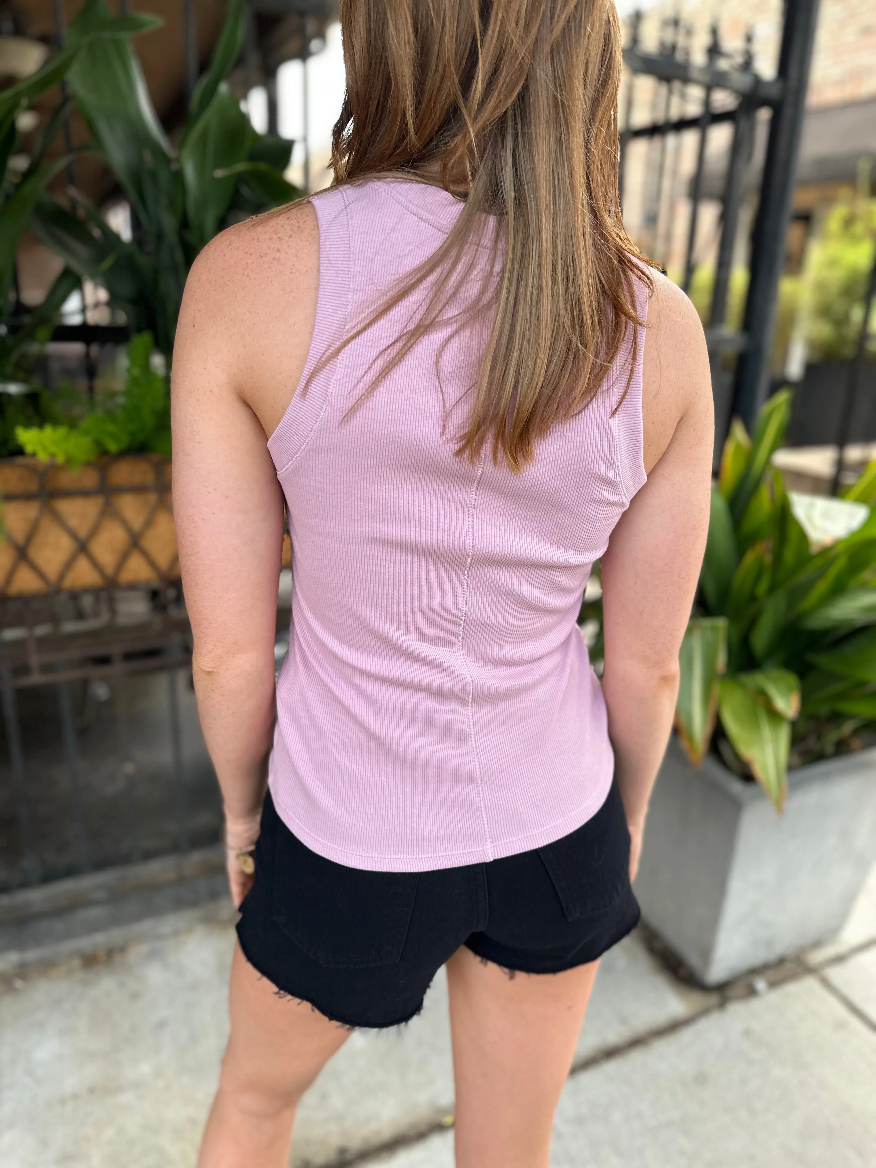 Z Supply Sirena Ribbed Tank- Mauve