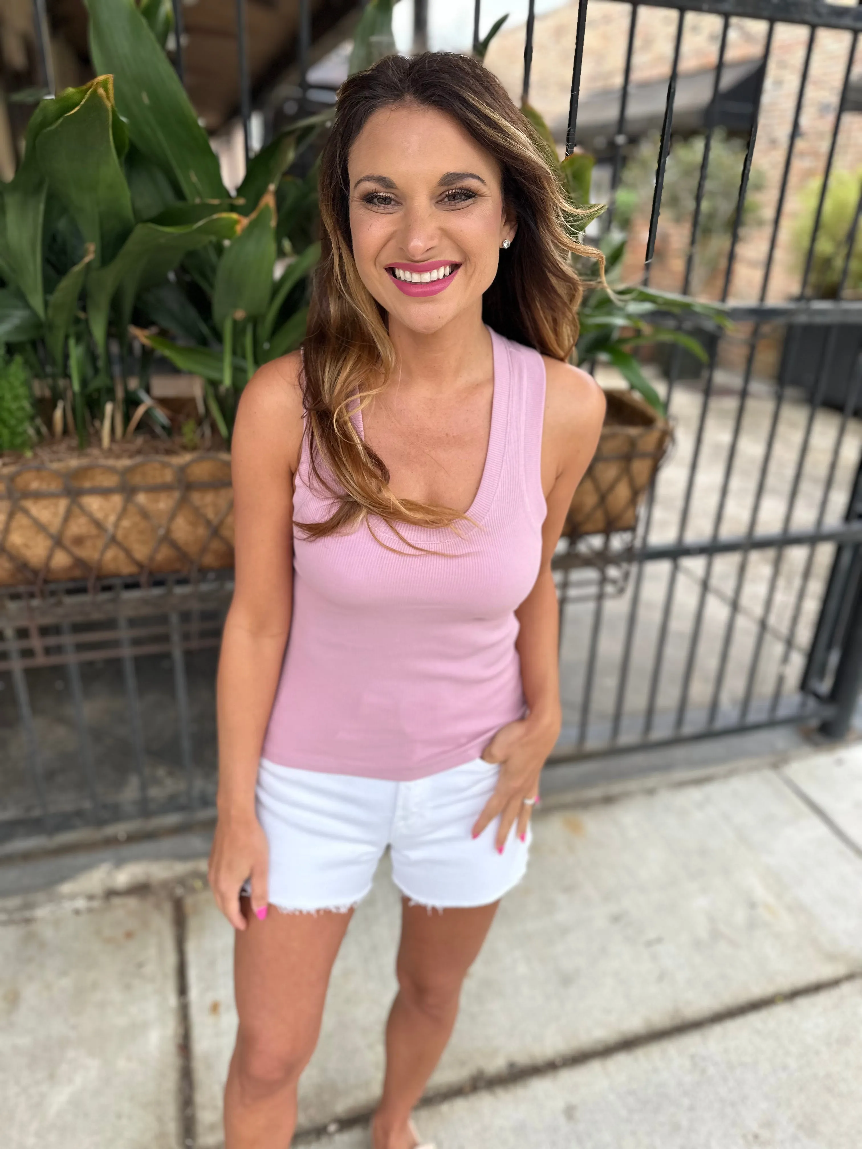 Z Supply Sirena Ribbed Tank- Mauve